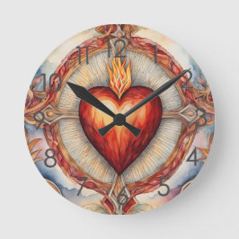 Redondo Mediano Reloj del Sagrado Corazón de Dios