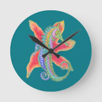 reloj del seahorse y de las estrellas de mar en