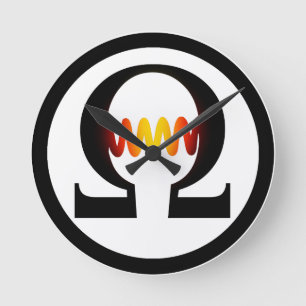 Redondo Mediano Reloj del símbolo del ohmio