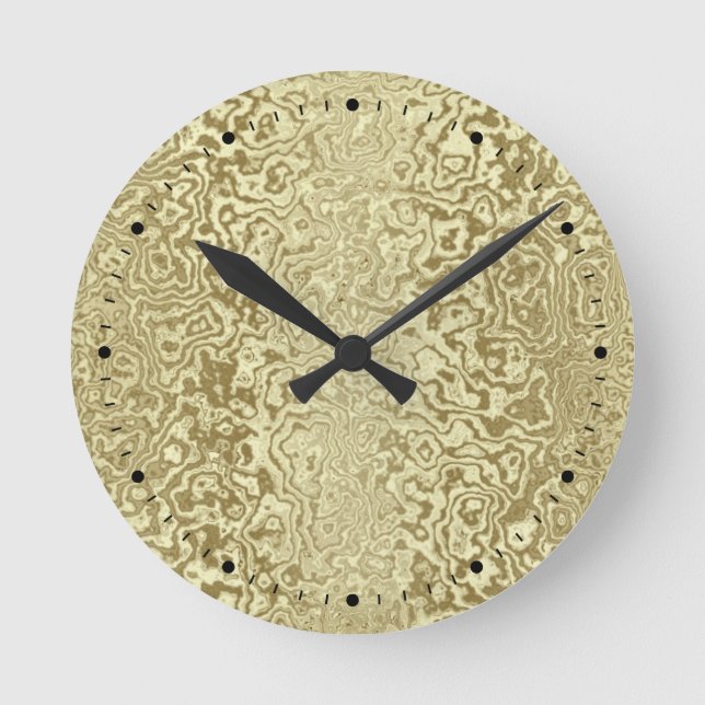 Redondo Mediano Reloj dorado decorativo (Anverso)