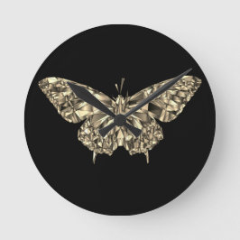 Redondo Mediano Reloj elegante de mariposas