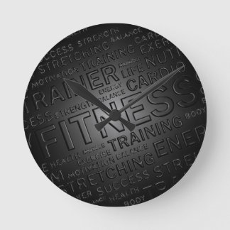 Redondo Mediano Reloj elegante de pared de fitness