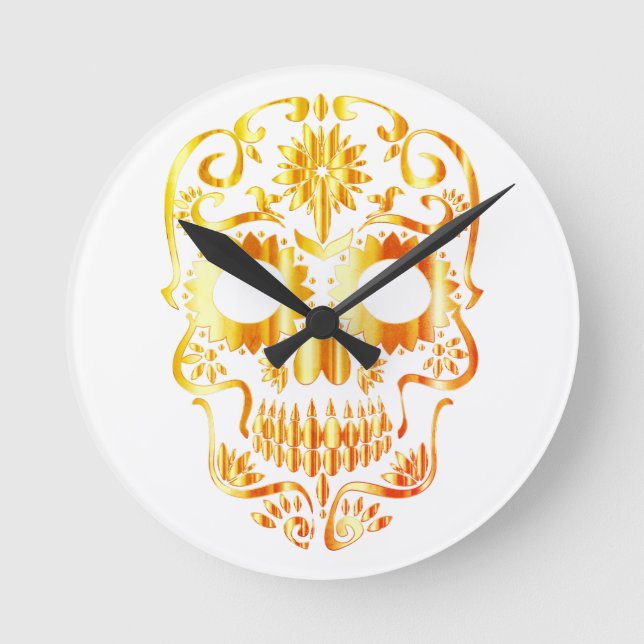 Redondo Mediano Reloj elegante del cráneo (Anverso)