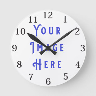 Redondo Mediano Reloj en blanco 7: añade tu imagen