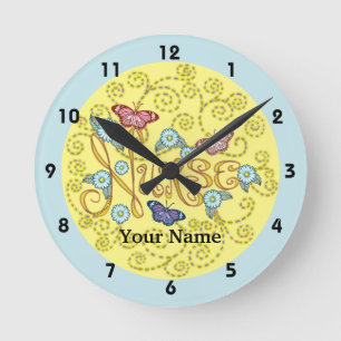 Redondo Mediano Reloj enfermera mariposa 