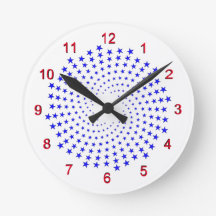 Reloj - Espirales de estrellas azules