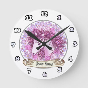 Redondo Mediano Reloj floral Alpha Unicornio