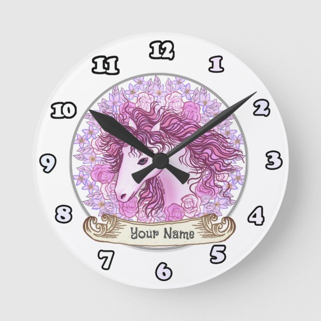 Redondo Mediano Reloj floral Alpha Unicornio (Anverso)