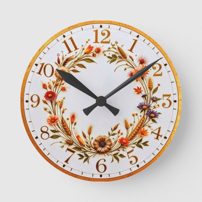 Redondo Mediano Reloj floral botánico (Anverso)