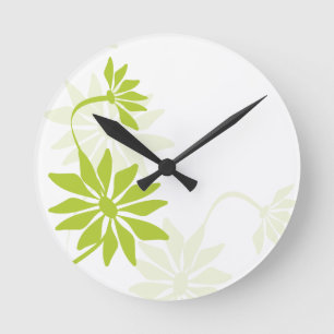 Redondo Mediano Reloj floral Fun Lime Green