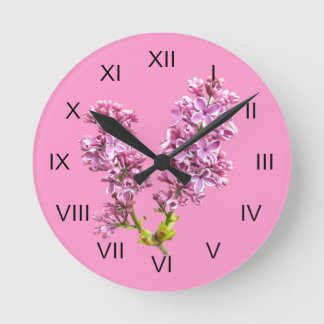 Redondo Mediano Reloj - Flores Lilac
