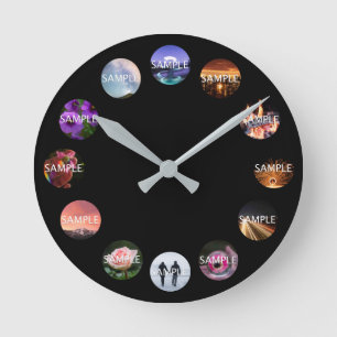 Redondo Mediano Reloj fotográfico personalizado 12 