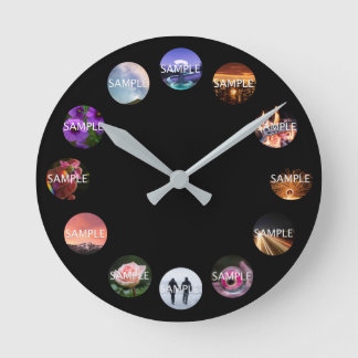 Redondo Mediano Reloj fotográfico personalizado 12 