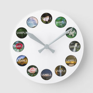 Redondo Mediano Reloj fotográfico personalizado White 12 