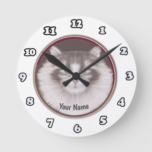 Redondo Mediano Reloj gato del bosque noruego