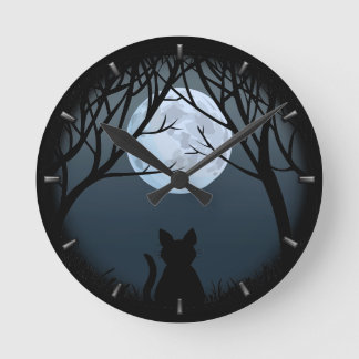 Redondo Mediano Reloj Gato Grasa Cute Gato Lover Clocks Y Decoraci