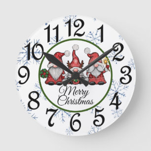 Redondo Mediano Reloj Gnomo de Navidad