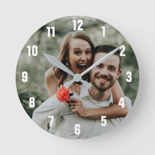 Redondo Mediano Reloj grande de foto personalizado