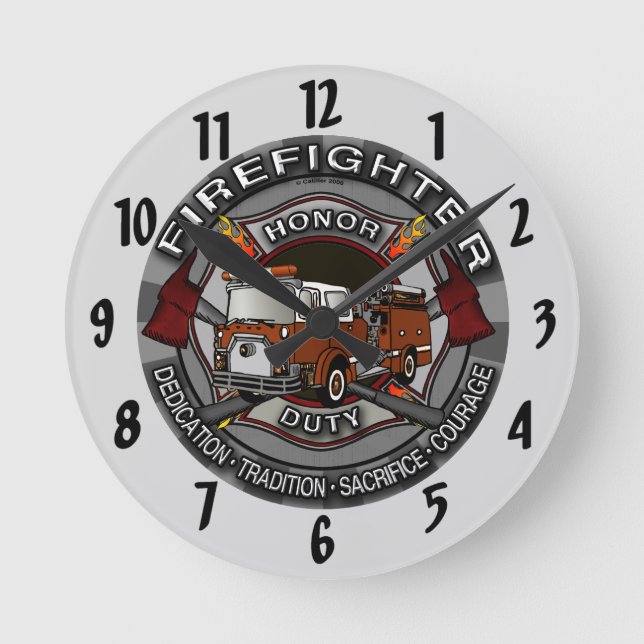 Redondo Mediano Reloj Honor Bombero (Anverso)