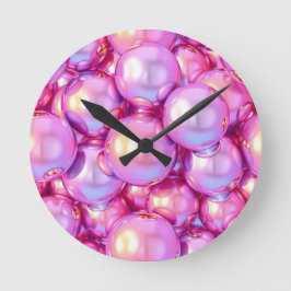 Redondo Mediano Reloj Iridescente Cyber-Burbujas Y2K