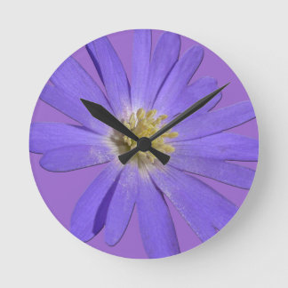 Redondo Mediano Reloj margarita marsopa cuchara azul de la pared f