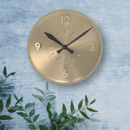 Redondo Mediano Reloj metálico elegante de color dorado