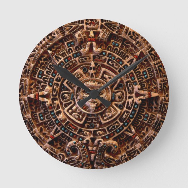 Redondo Mediano Reloj mexicano azteca de la historia del (Anverso)