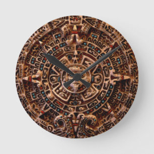 Redondo Mediano Reloj mexicano azteca de la historia del