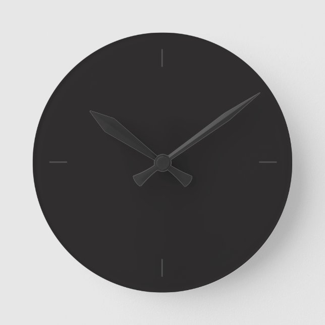 Redondo Mediano Reloj Minimalista negro (Anverso)