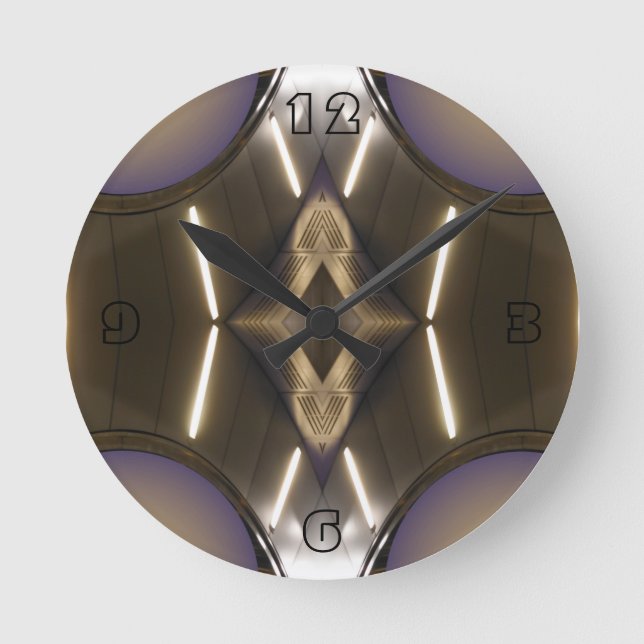 Redondo Mediano Reloj moderno de diseño cromado (Anverso)