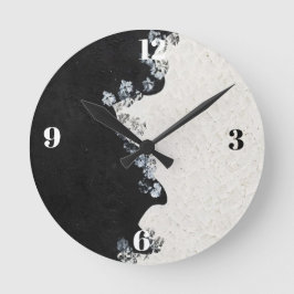 Redondo Mediano Reloj moderno minimalista en blanco y negro
