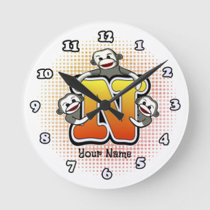 Redondo Mediano Reloj monocromático N de media luna