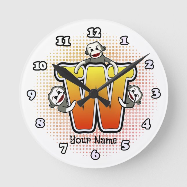 Redondo Mediano Reloj monocromo W (Anverso)