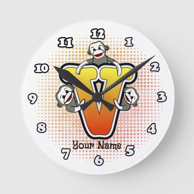 Redondo Mediano Reloj Monograma V Sock Mono (Anverso)