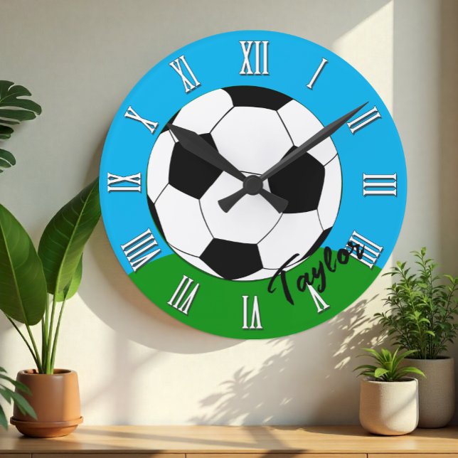 Redondo Mediano Reloj monogramado para aficionados al fútbol / Fút (Subido por el creador)