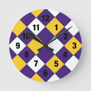 Redondo Mediano Reloj morado y dorado