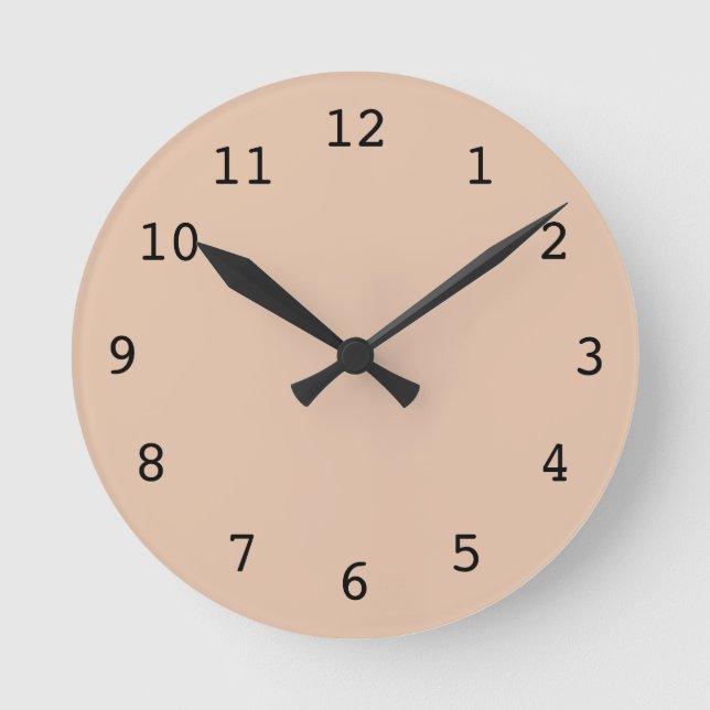 Redondo Mediano Reloj naranja claro liso (Anverso)