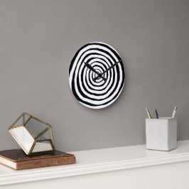Redondo Mediano Reloj negro y blanco de pared de zancos