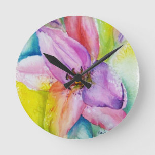 REDONDO MEDIANO RELOJ NEON COLORED LILY WALL