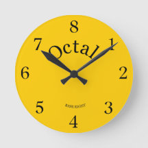 Reloj octal vida en la base 8