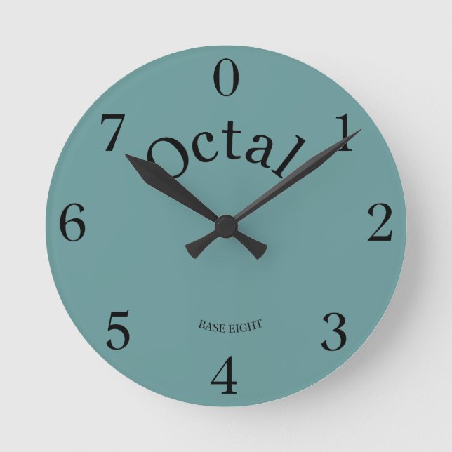 Redondo Mediano Reloj octal vida en la base 8 (Anverso)
