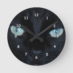 Redondo Mediano Reloj - Ojos de gato verde