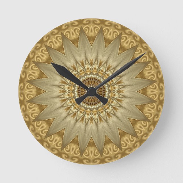 Redondo Mediano Reloj Ornate Gold Wall (Anverso)
