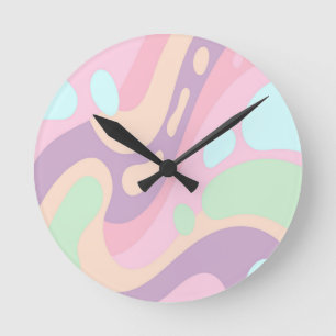 Redondo Mediano Reloj Pastel Rosado