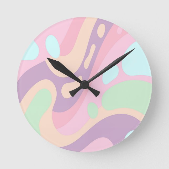 Redondo Mediano Reloj Pastel Rosado (Anverso)