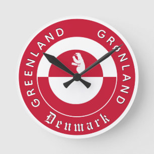 Redondo Mediano Reloj patriótico de Groenlandia, Oso, Bandera de G