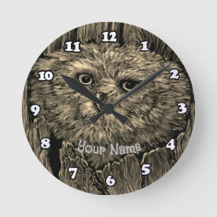 Redondo Mediano Reloj Peeper Owl