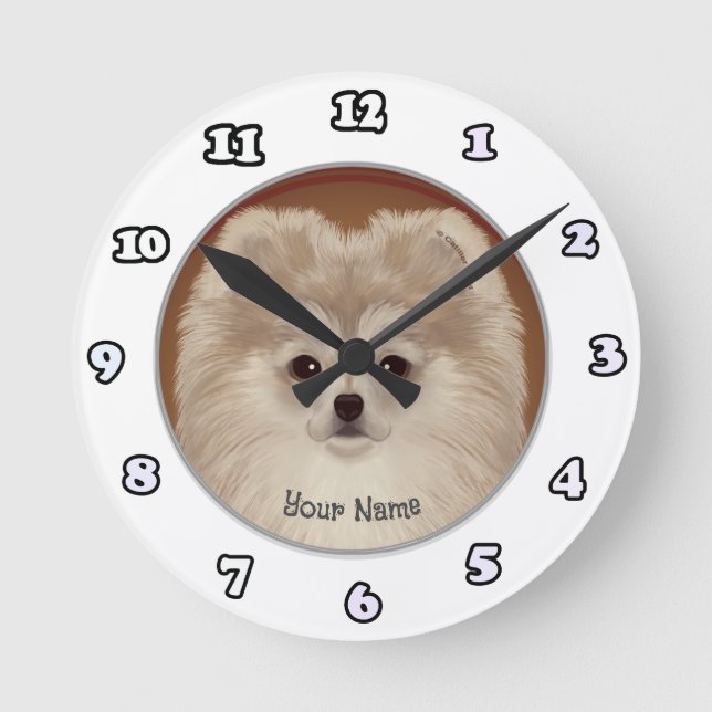 Redondo Mediano reloj perro pomerania (Anverso)