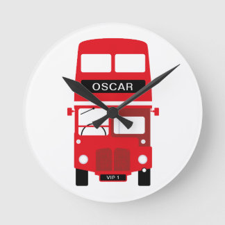 Redondo Mediano Reloj personalizado autobús rojo de Londres
