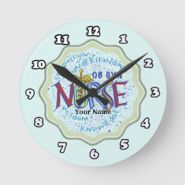 Redondo Mediano Reloj personalizado de enfermera con lema de Ob Gy